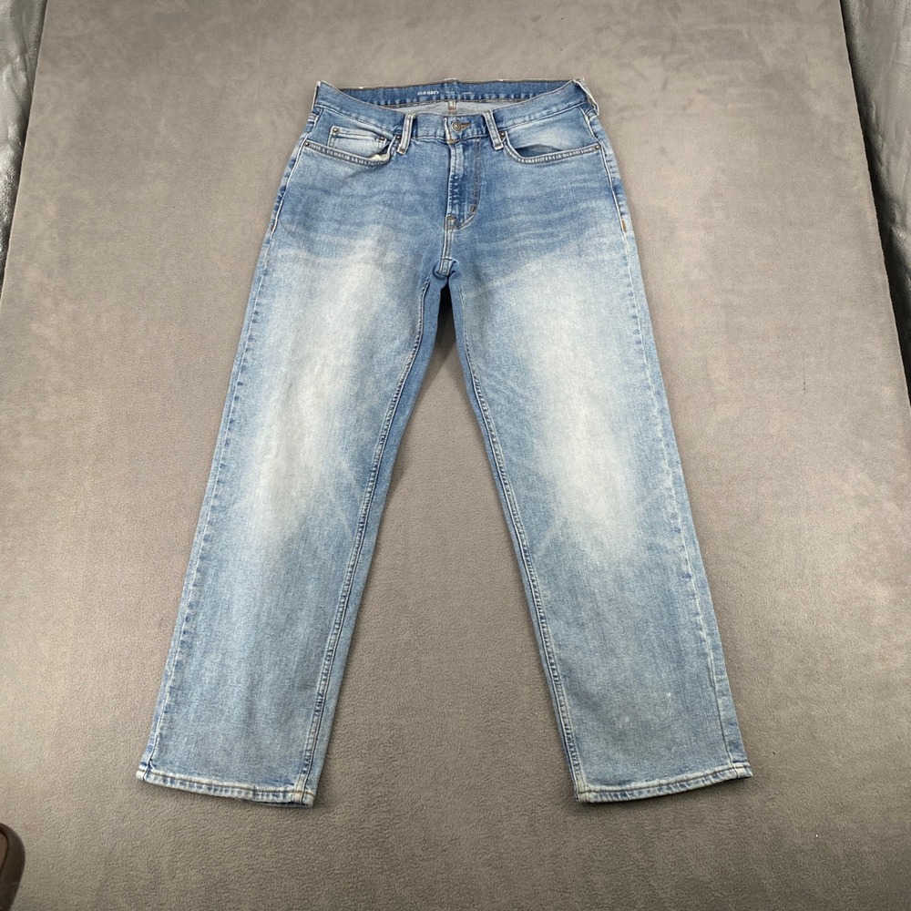 Old Navy Mens 31x30 Loose Built-In Flex Light Wash Blue Denim Jeans 7550